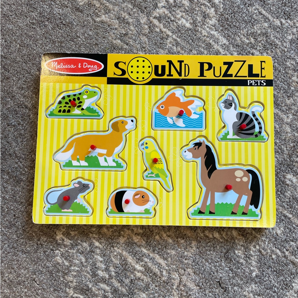 Melissa & Doug Pets Sound Puzzle - Yellow and Multicolor